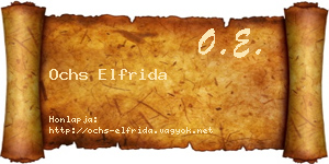 Ochs Elfrida névjegykártya